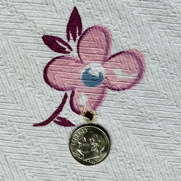 Vintage Pretty Floral Print Tablecloth on Woven Jacquard Cotton 1940’s - Picture 12 of 15